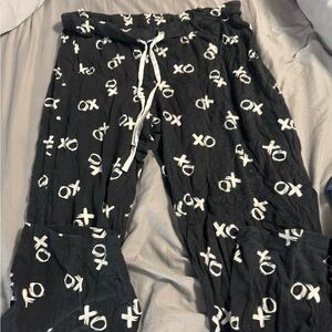 Black XO Pattern Pajama Pants
